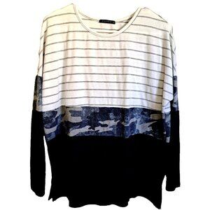 Staccato Women's Small Striped Multicolor Long Sleeve Sweater Top